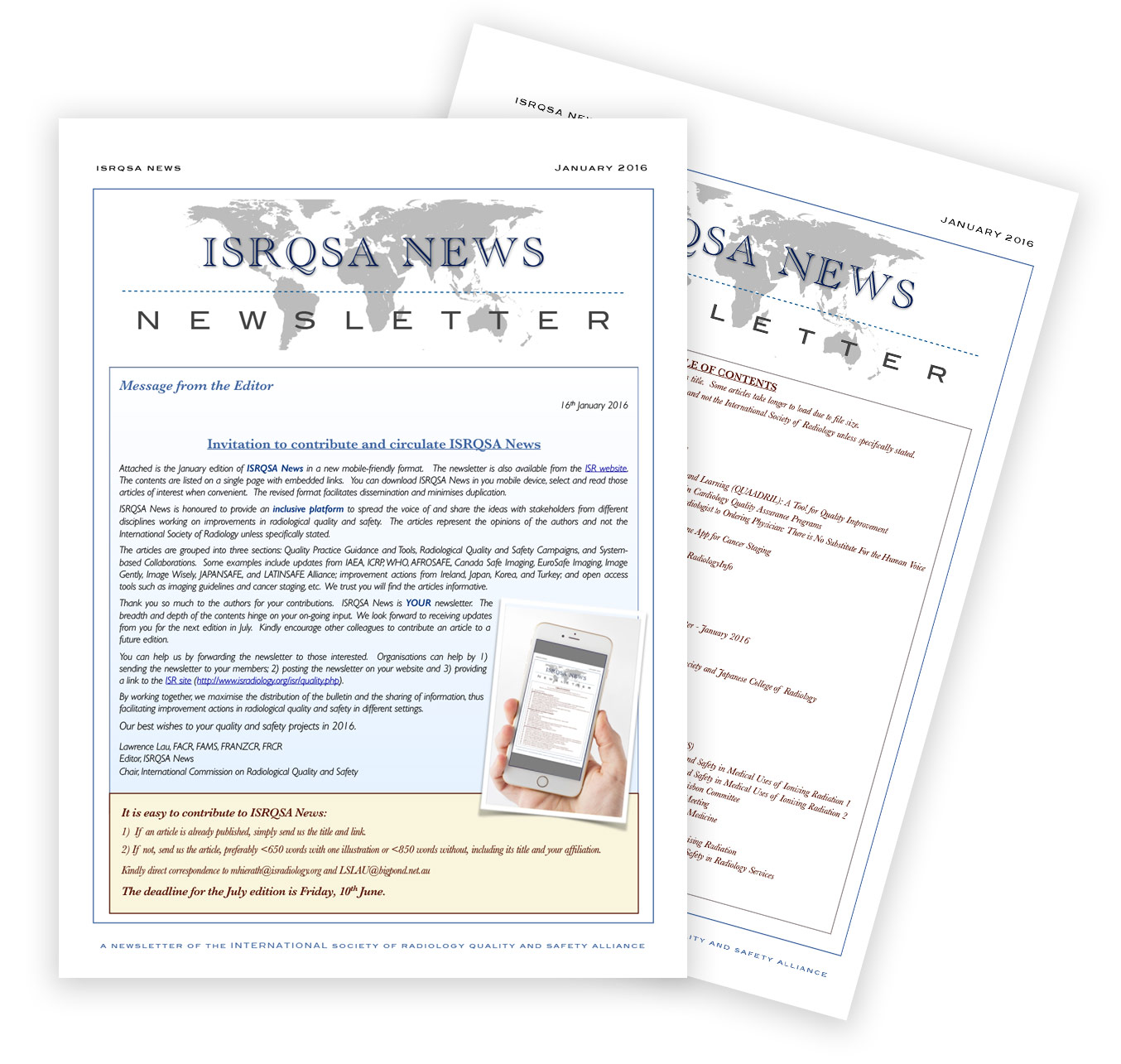 ISRQSA Newsletter January 2016 College Of Radiology